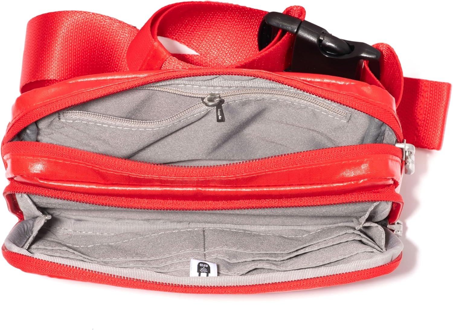 image:imageBaggallini Modern Belt Bag 5x8 Travel Fanny Pack Sling Bag Waistpack wRFID Card Holder Waterresistant Crossbody BagLava Gloss Ripstop