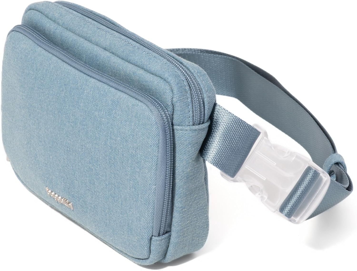 image:imageBaggallini Modern Belt Bag 5x8 Travel Fanny Pack Sling Bag Waistpack wRFID Card Holder Waterresistant Crossbody BagLight Indigo Denim