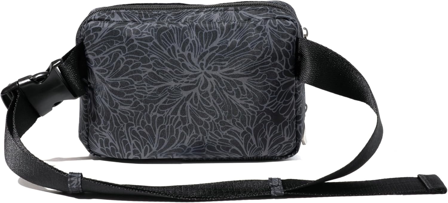 image:imageBaggallini Modern Belt Bag 5x8 Travel Fanny Pack Sling Bag Waistpack wRFID Card Holder Waterresistant Crossbody BagMidnight Blossom