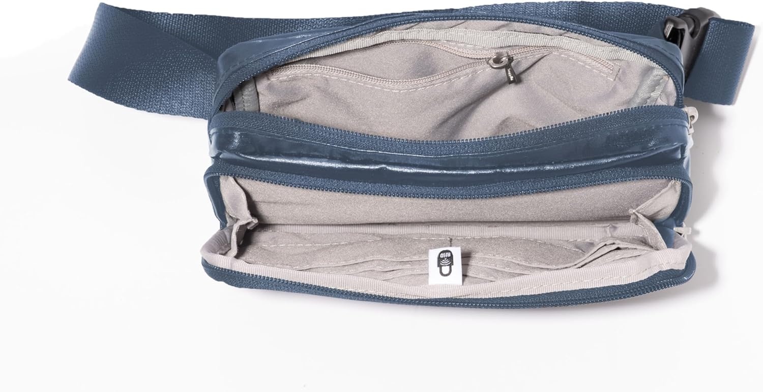 image:imageBaggallini Modern Belt Bag 5x8 Travel Fanny Pack Sling Bag Waistpack wRFID Card Holder Waterresistant Crossbody BagMist Gloss Ripstop