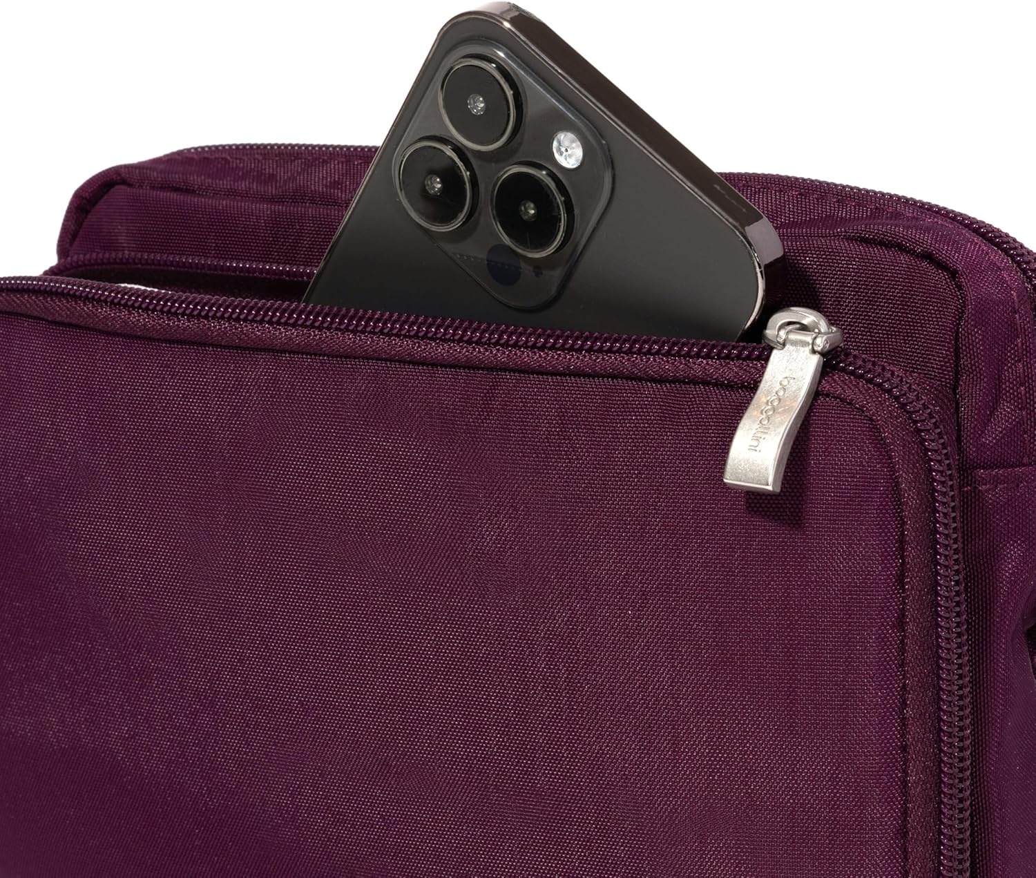 image:imageBaggallini Modern Belt Bag 5x8 Travel Fanny Pack Sling Bag Waistpack wRFID Card Holder Waterresistant Crossbody BagMulberry
