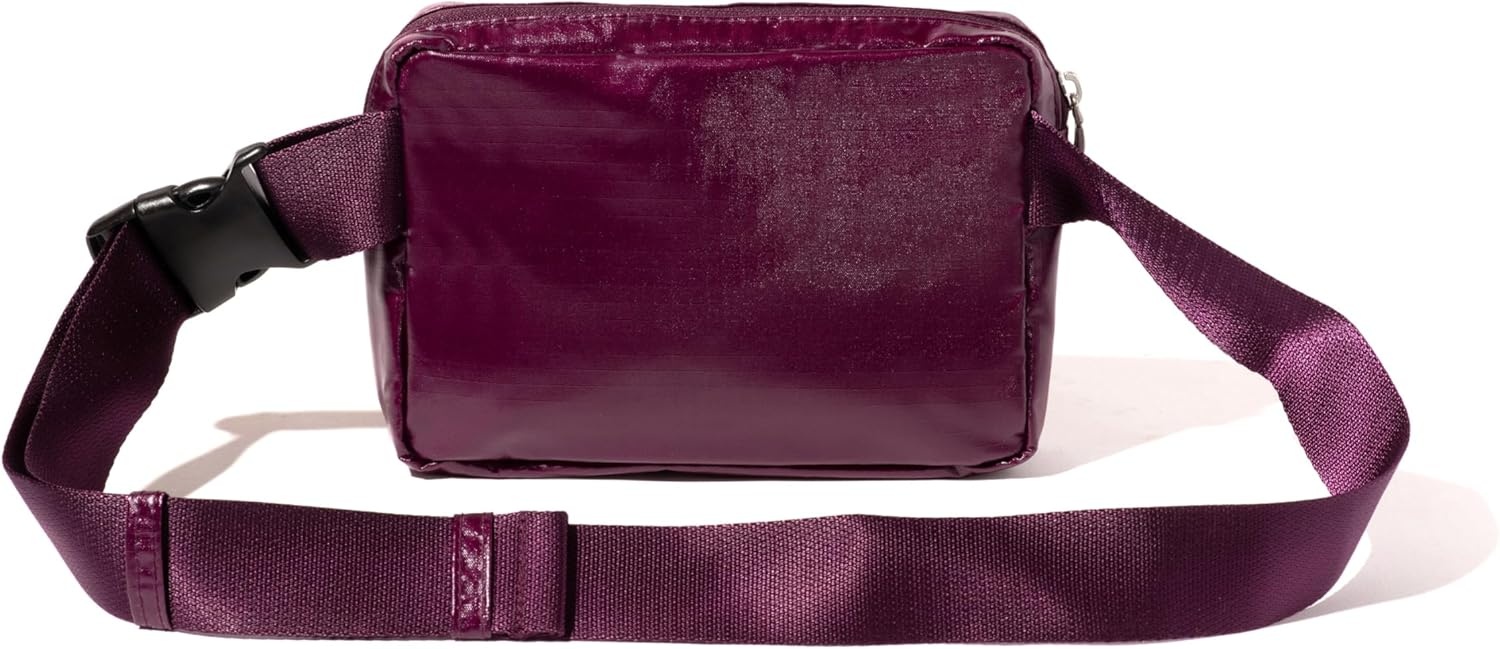 image:imageBaggallini Modern Belt Bag 5x8 Travel Fanny Pack Sling Bag Waistpack wRFID Card Holder Waterresistant Crossbody BagMulberry Gloss Ripstop