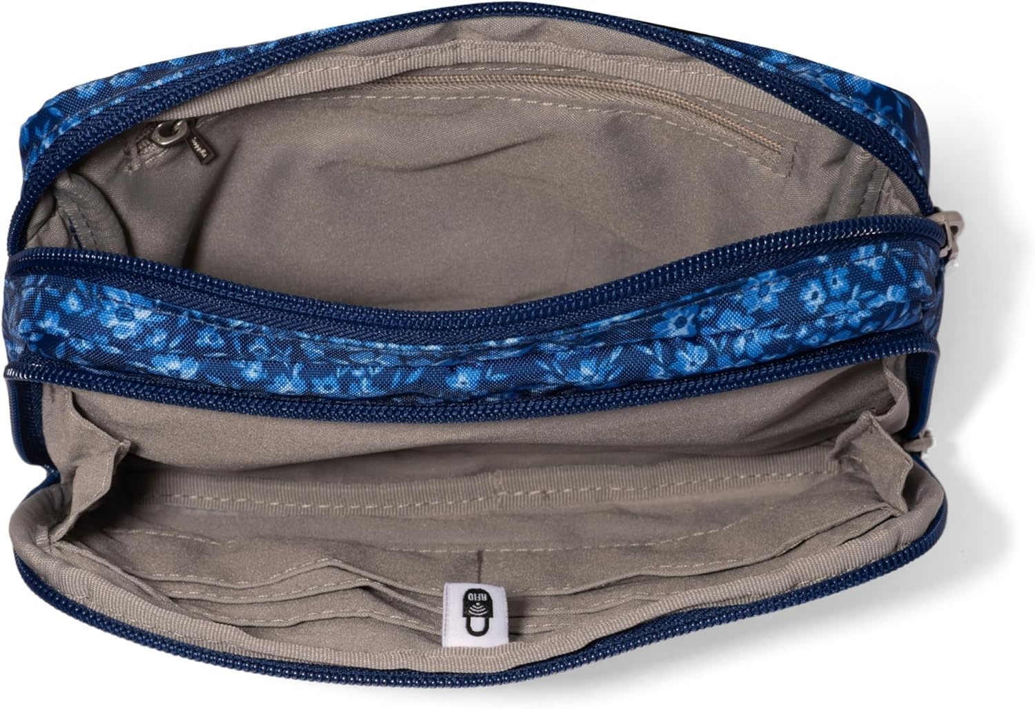 image:imageBaggallini Modern Belt Bag 5x8 Travel Fanny Pack Sling Bag Waistpack wRFID Card Holder Waterresistant Crossbody BagNavy Petal