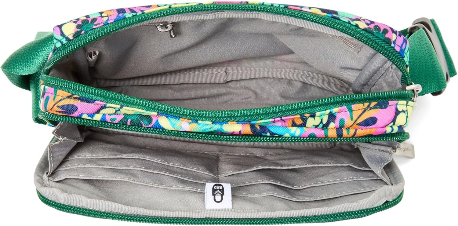 image:imageBaggallini Modern Belt Bag 5x8 Travel Fanny Pack Sling Bag Waistpack wRFID Card Holder Waterresistant Crossbody BagParadise Print