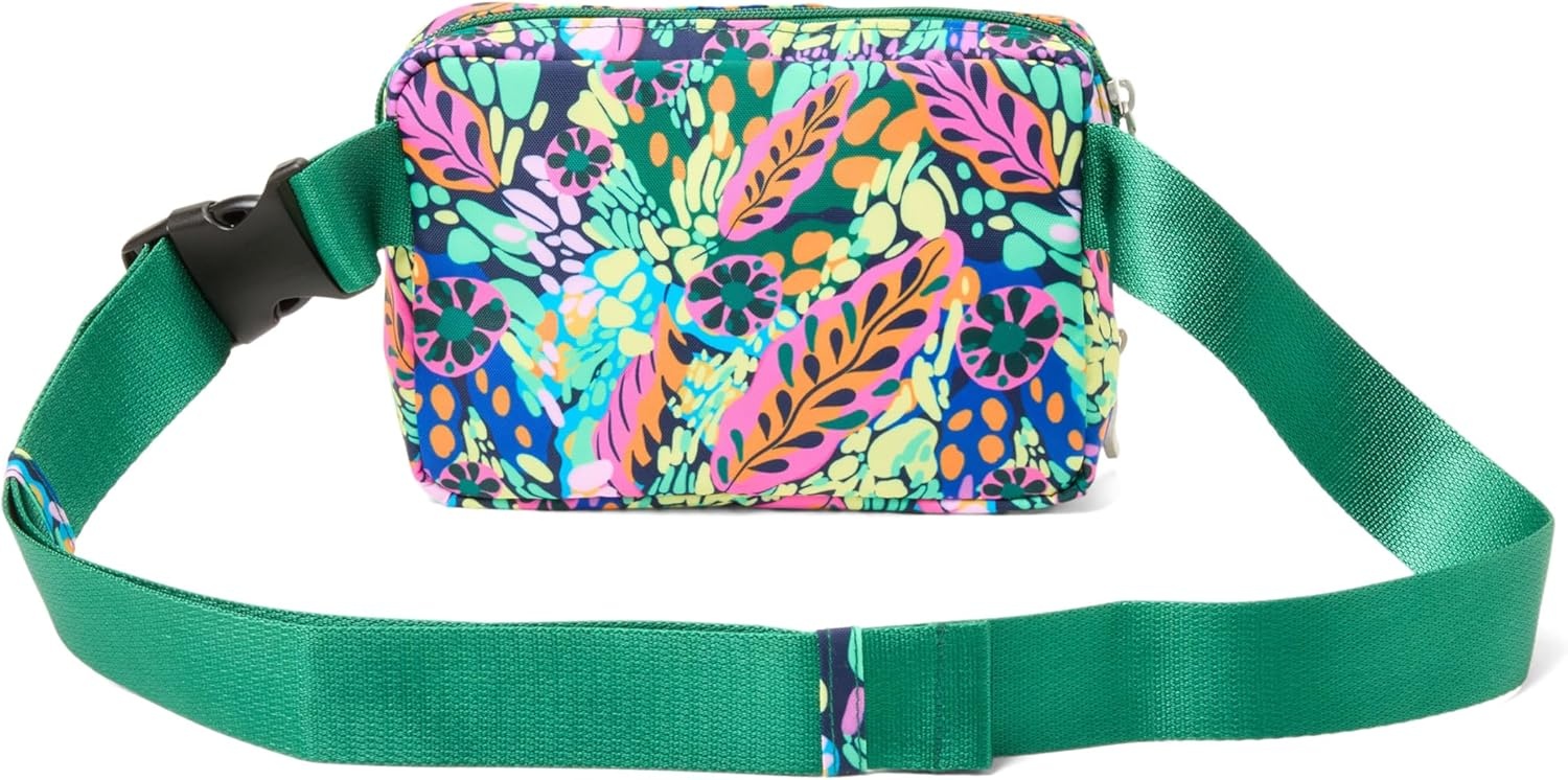 image:imageBaggallini Modern Belt Bag 5x8 Travel Fanny Pack Sling Bag Waistpack wRFID Card Holder Waterresistant Crossbody BagParadise Print