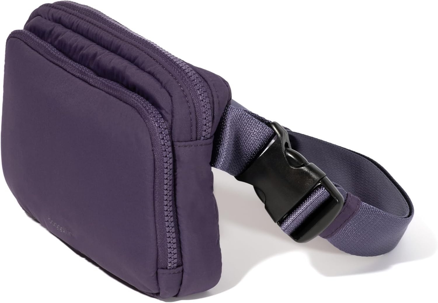 image:imageBaggallini Modern Belt Bag 5x8 Travel Fanny Pack Sling Bag Waistpack wRFID Card Holder Waterresistant Crossbody BagPlum Twilight Puff