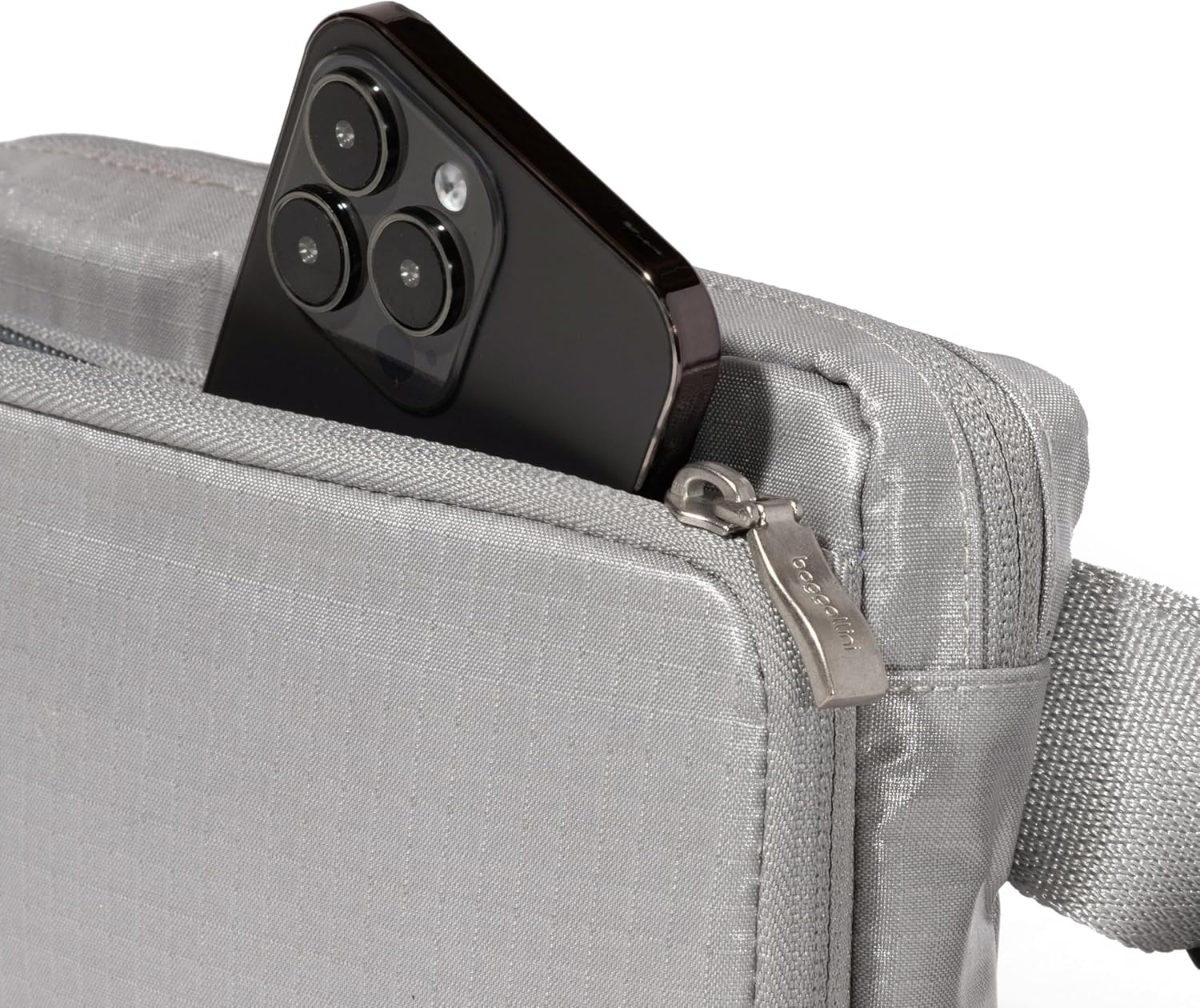 image:imageBaggallini Modern Belt Bag 5x8 Travel Fanny Pack Sling Bag Waistpack wRFID Card Holder Waterresistant Crossbody BagSleet Gloss Ripstop