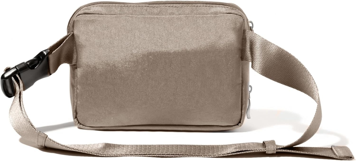 image:imageBaggallini Modern Belt Bag 5x8 Travel Fanny Pack Sling Bag Waistpack wRFID Card Holder Waterresistant Crossbody BagSterling Shimmer