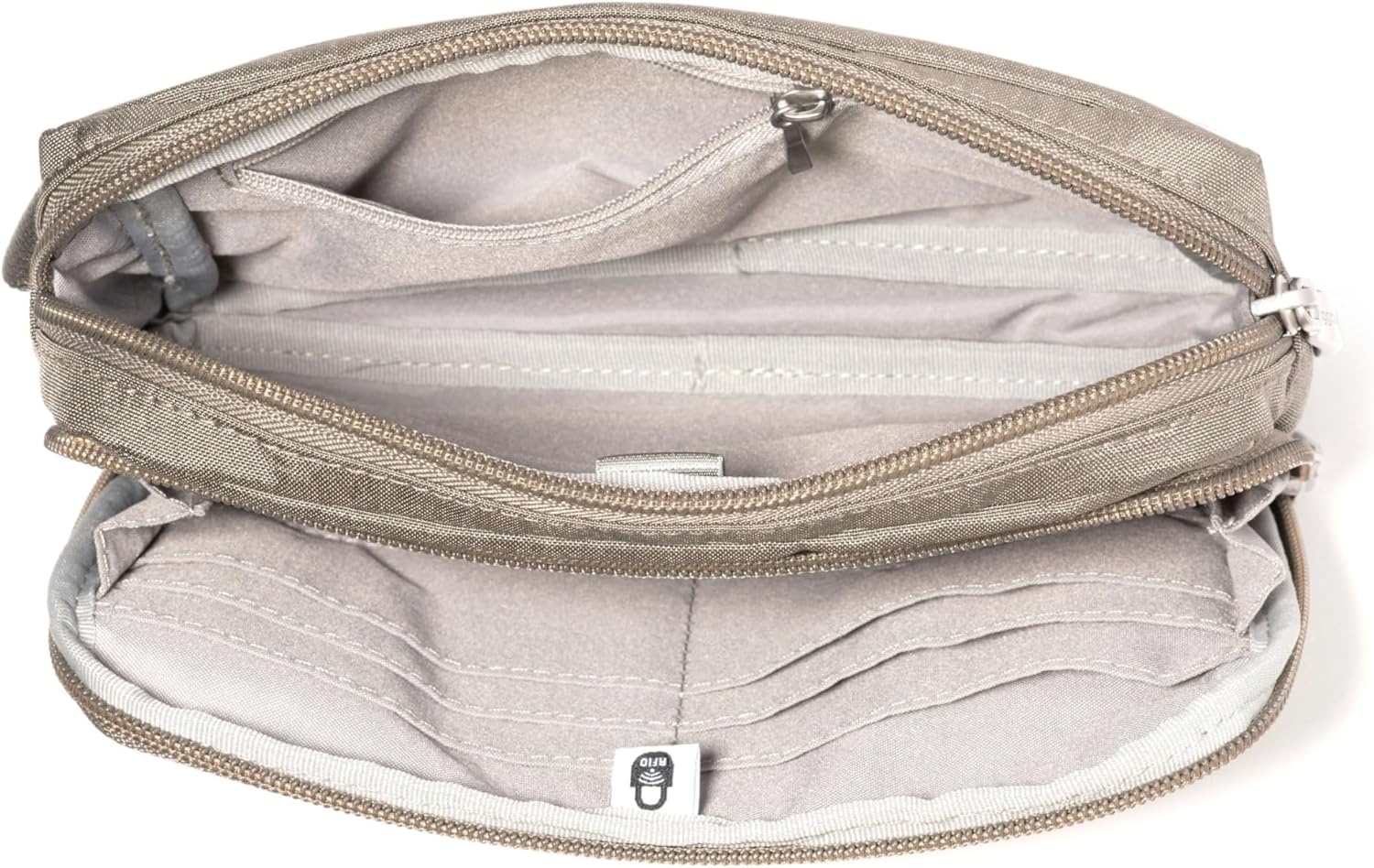 image:imageBaggallini Modern Belt Bag 5x8 Travel Fanny Pack Sling Bag Waistpack wRFID Card Holder Waterresistant Crossbody BagSterling Shimmer