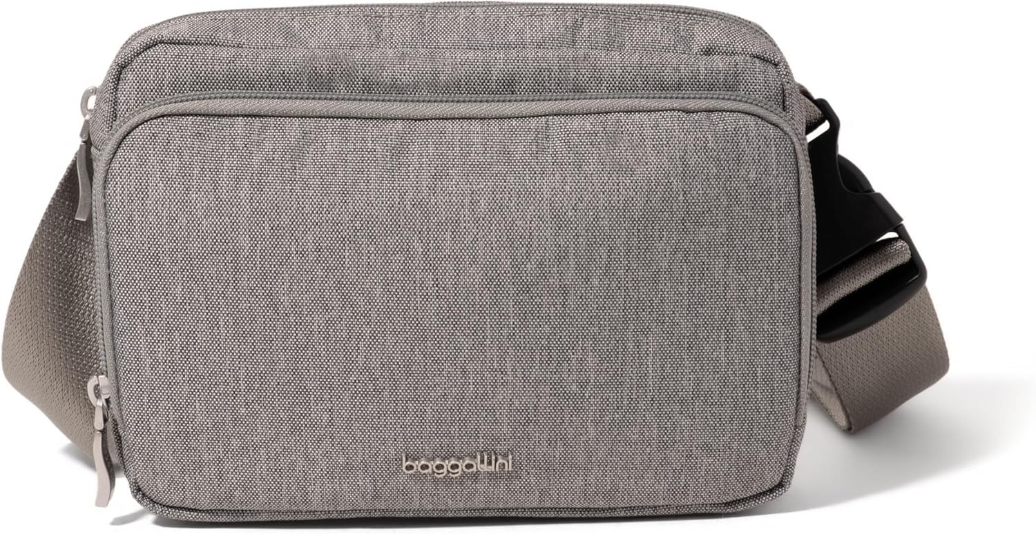 image:imageBaggallini Modern Belt Bag 5x8 Travel Fanny Pack Sling Bag Waistpack wRFID Card Holder Waterresistant Crossbody BagStone Heritage