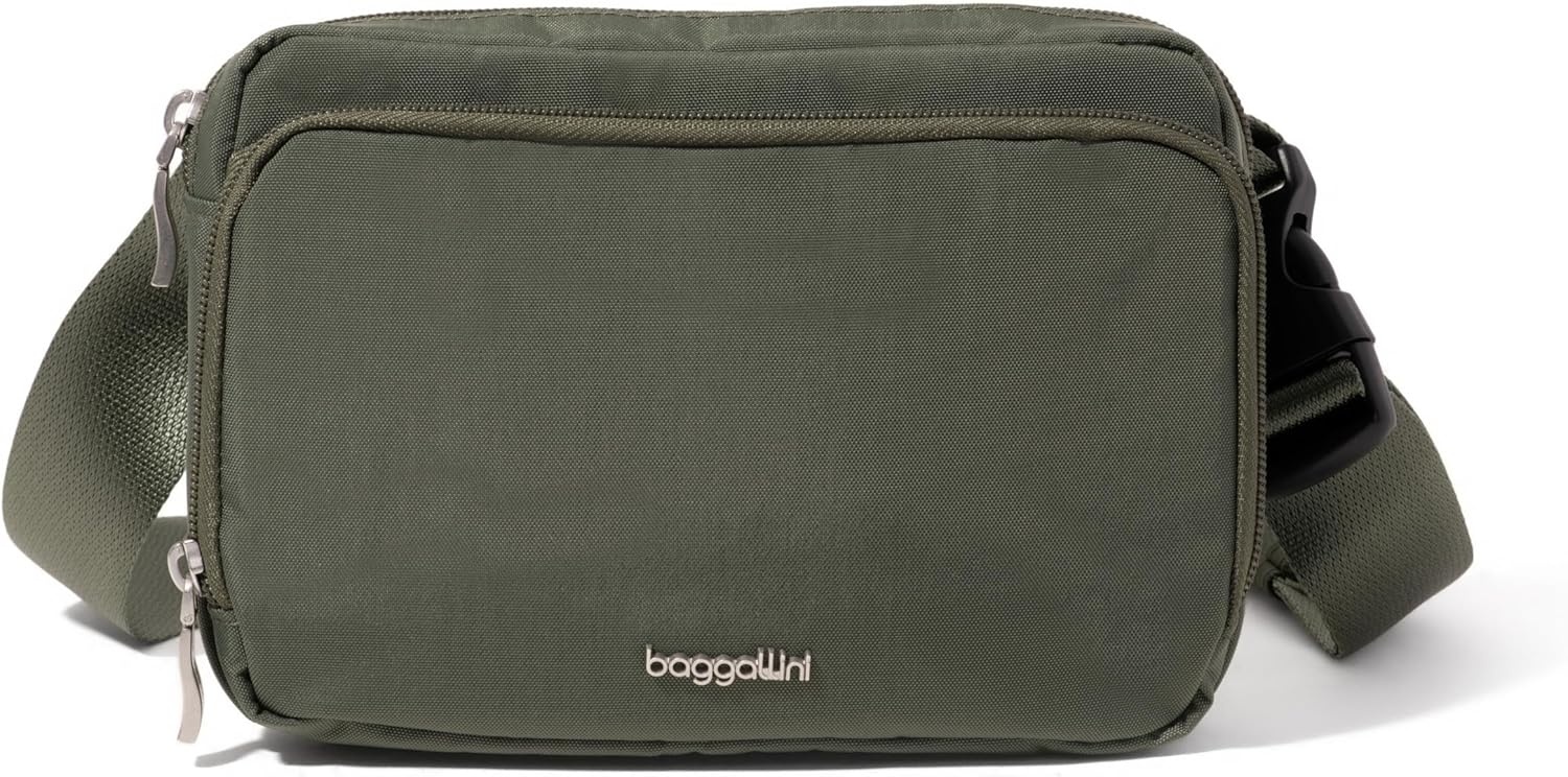 image:imageBaggallini Modern Belt Bag 5x8 Travel Fanny Pack Sling Bag Waistpack wRFID Card Holder Waterresistant Crossbody BagThyme
