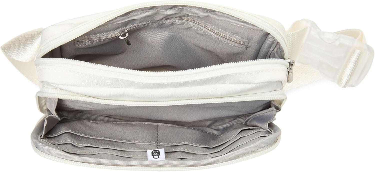 image:imageBaggallini Modern Belt Bag 5x8 Travel Fanny Pack Sling Bag Waistpack wRFID Card Holder Waterresistant Crossbody BagWhite 1