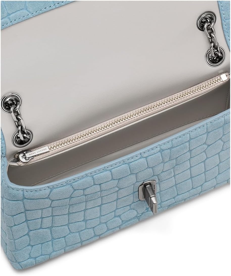 image:imageMarc Jacobs Womens The Suede Croc Dual Chain Mini BagBlue Mist