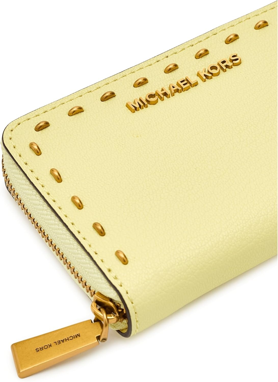 image:imageMichael Kors Jet Set Small Zip Around Card CaseGoldTone HardwareLeatherLemon