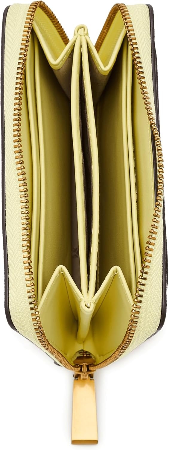 image:imageMichael Kors Jet Set Small Zip Around Card CaseGoldTone HardwareLeatherLemon