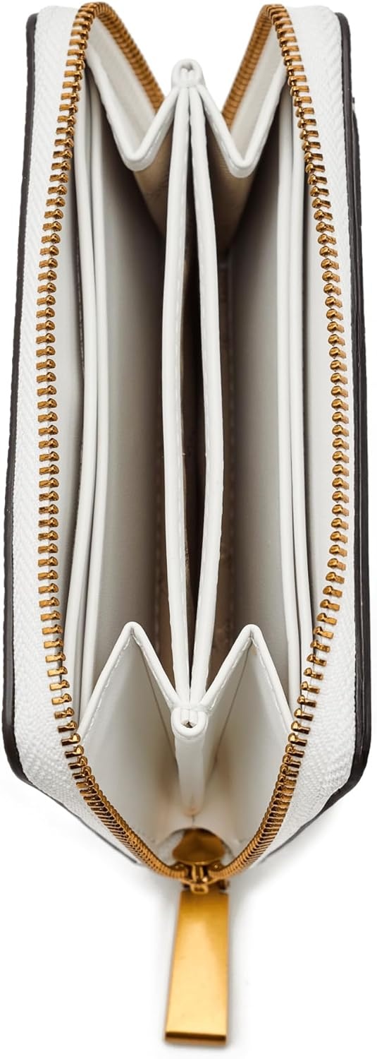 image:imageMichael Kors Jet Set Small Zip Around Card CaseGoldTone HardwareLeatherOptic White