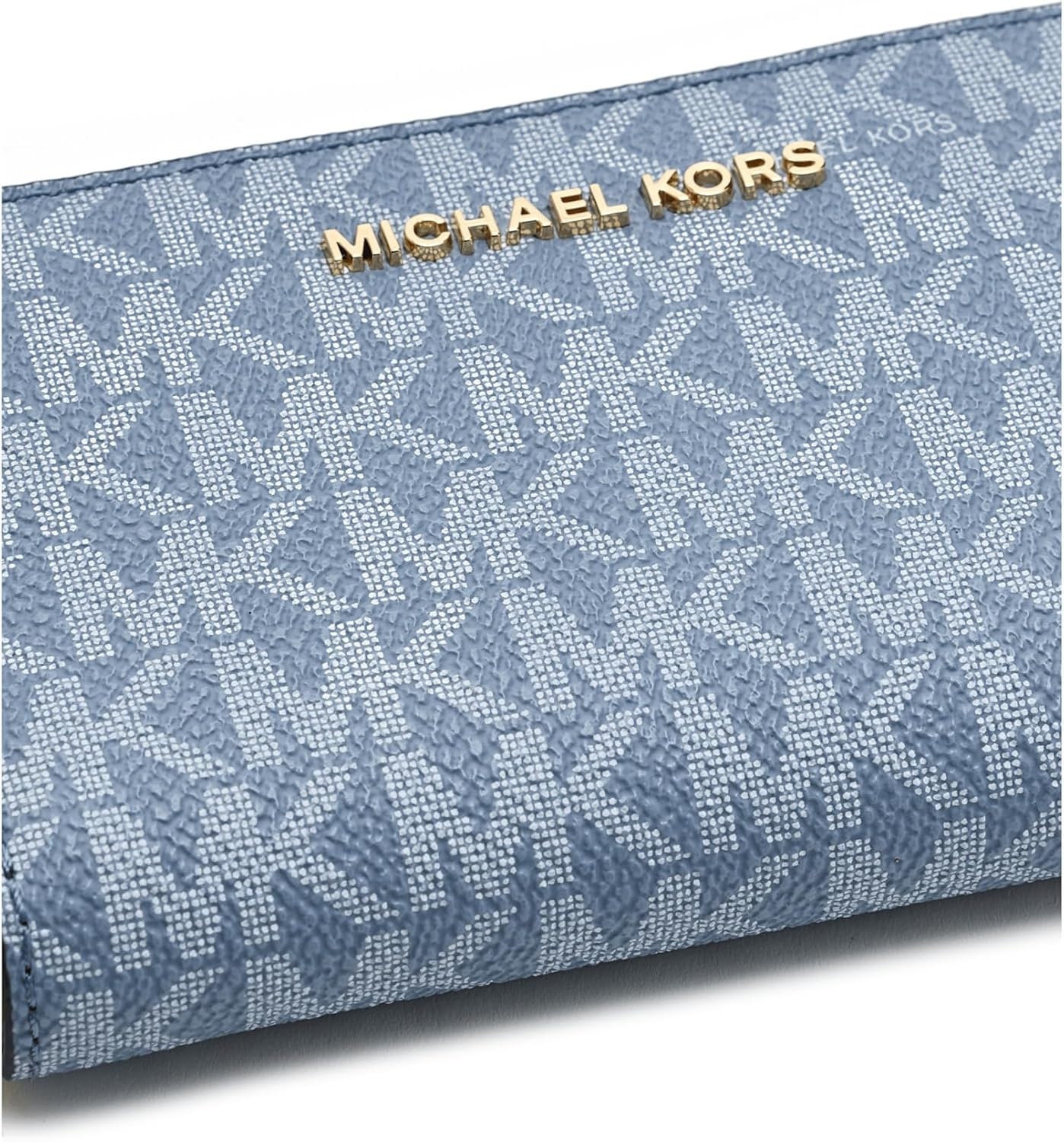 image:imageMichael Kors Jet Set Small Zip Around Card CaseGoldTone HardwareMK SignatureChambray