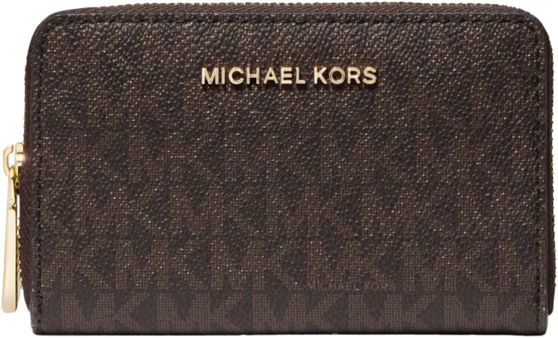 image:imageMichael Kors Jet Set Small Zip Around Card CaseGoldtone HardwareBrownAcorn
