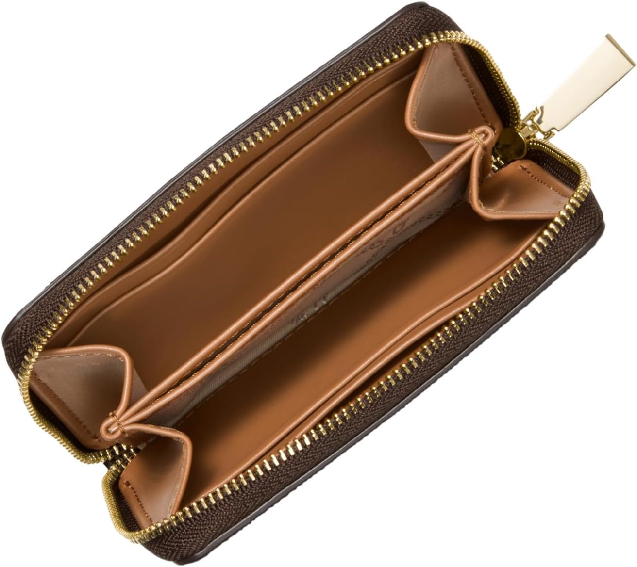 image:imageMichael Kors Jet Set Small Zip Around Card CaseGoldtone HardwareBrownAcorn