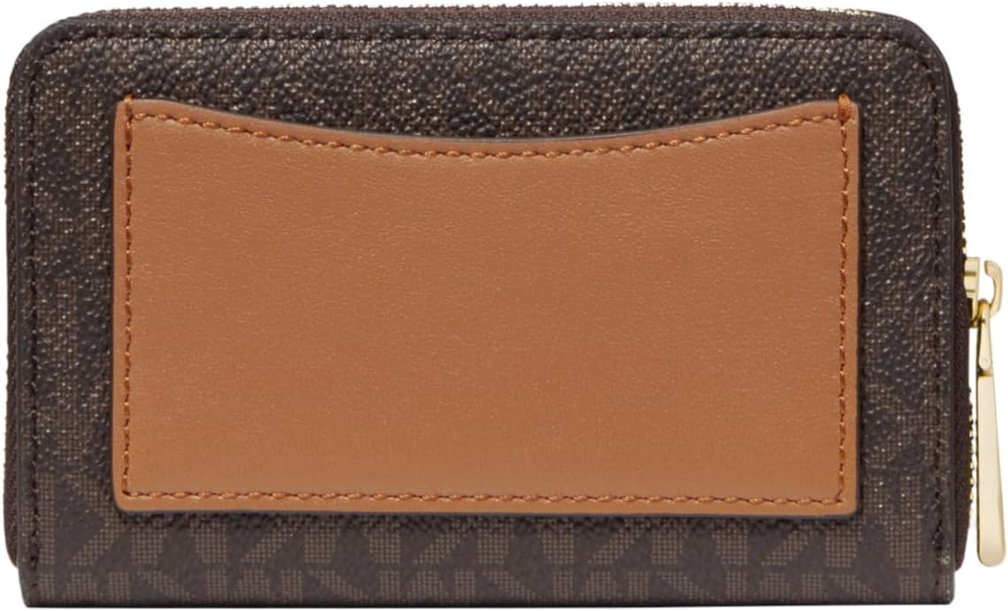 image:imageMichael Kors Jet Set Small Zip Around Card CaseGoldtone HardwareBrownAcorn