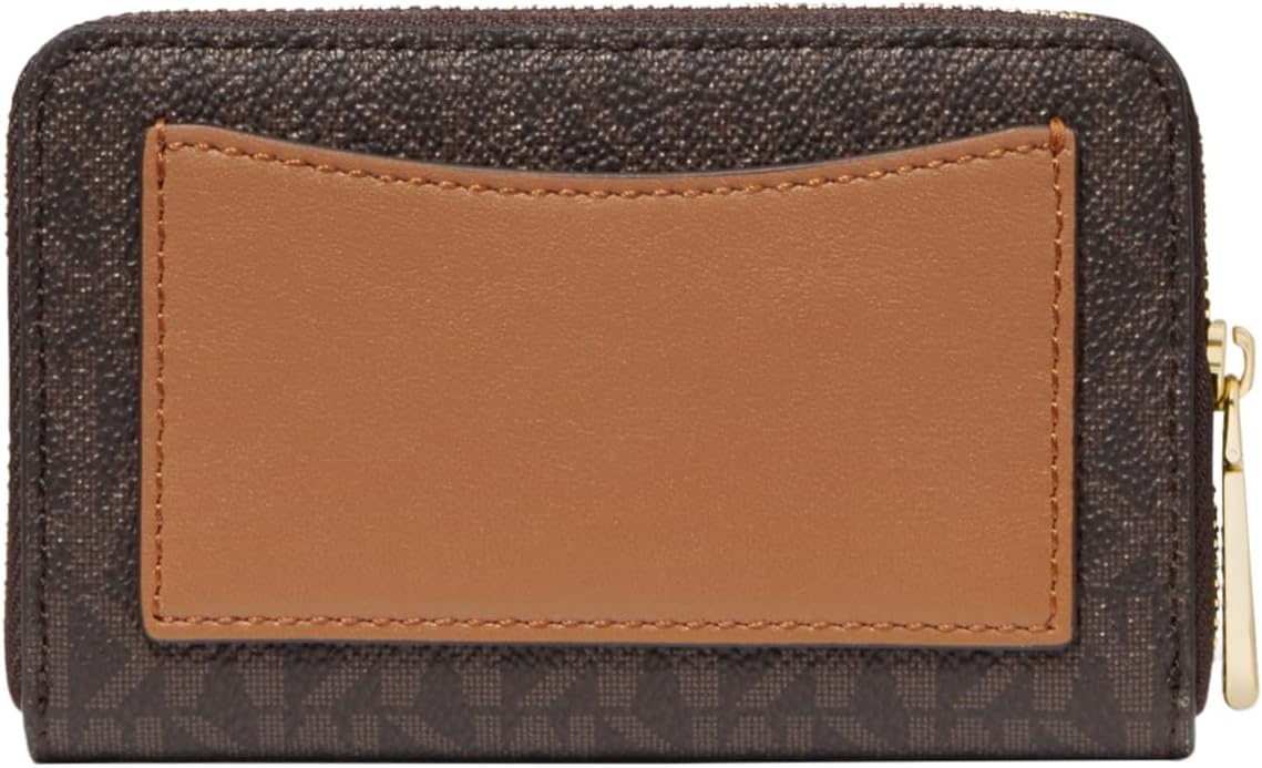 image:imageMichael Kors Jet Set Small Zip Around Card CaseGoldtone HardwareBrownAcorn