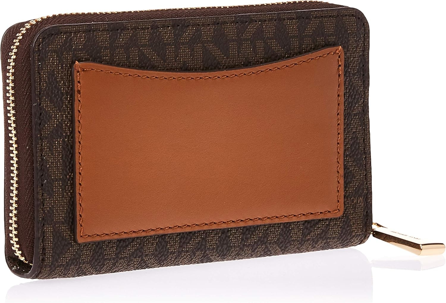image:imageMichael Kors Jet Set Small Zip Around Card CaseGoldtone HardwareBrownAcorn