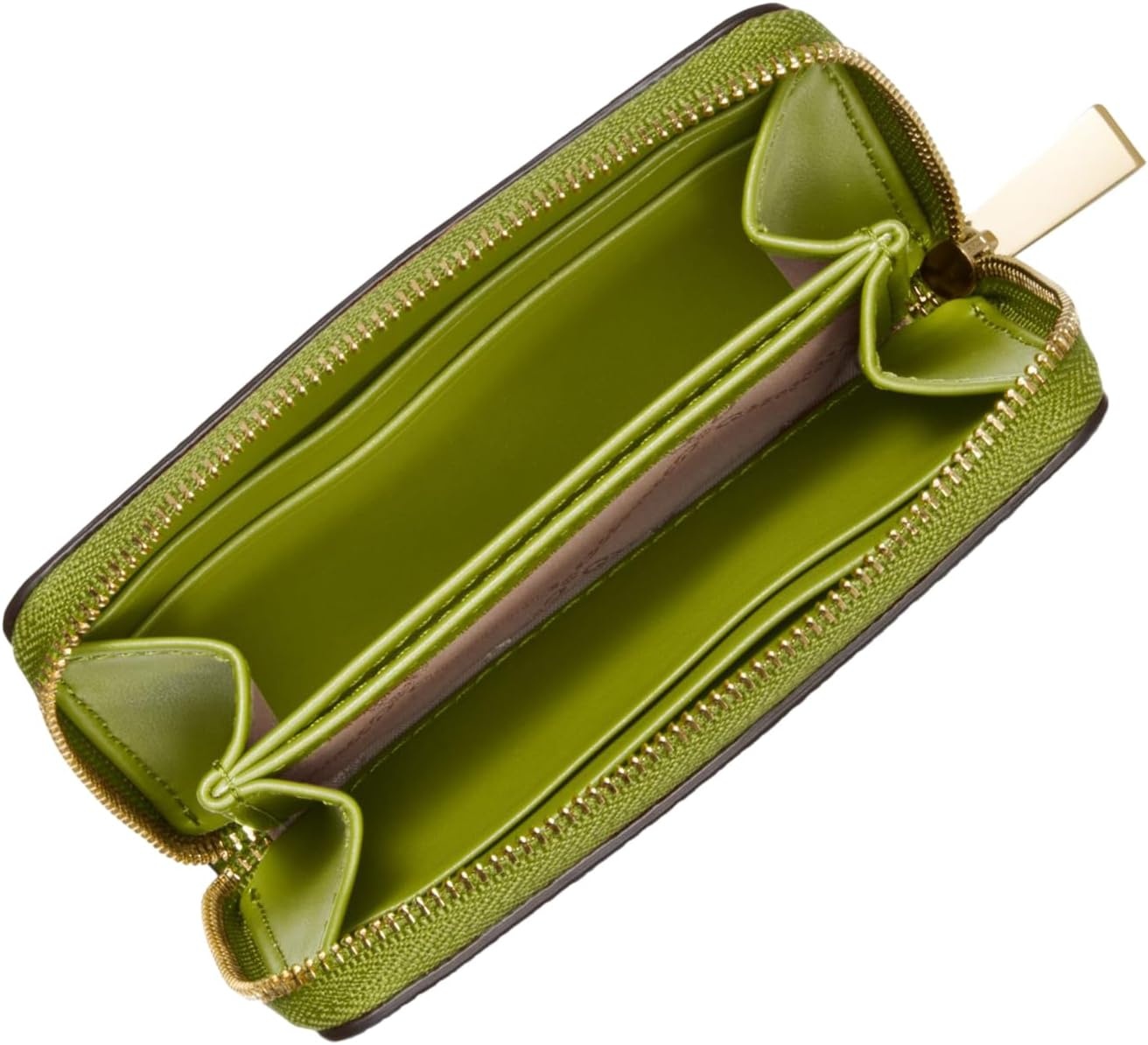 image:imageMichael Kors Jet Set Small Zip Around Card CaseGoldtone HardwareMercer Pebble LeatherMeadow Green