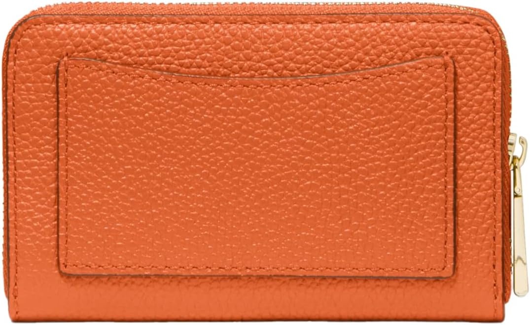 image:imageMichael Kors Jet Set Small Zip Around Card CaseGoldtone HardwareMercer Pebble LeatherOrange Punch