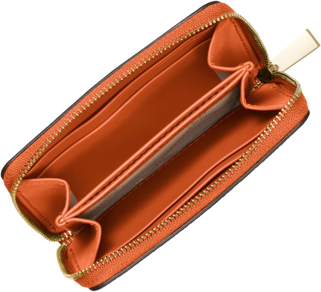 image:imageMichael Kors Jet Set Small Zip Around Card CaseGoldtone HardwareMercer Pebble LeatherOrange Punch