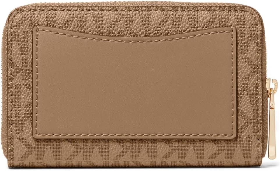 image:imageMichael Kors Jet Set Small Zip Around Card CaseGoldtone HardwareMk Signature Coated TwillHusk