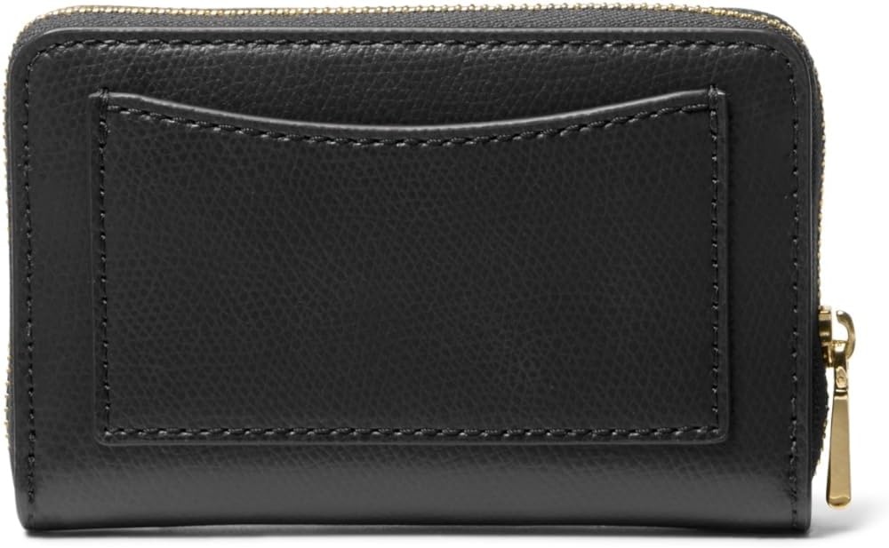 image:imageMichael Kors Jet Set Small Zip Around Card CaseGoldtone HardwareSahara LeatherBlack