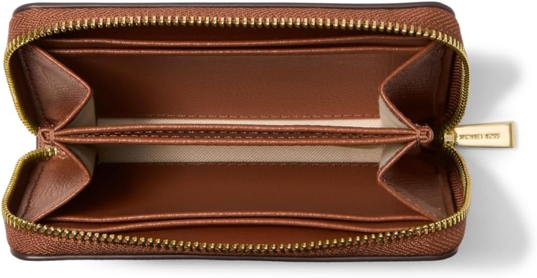 image:imageMichael Kors Jet Set Small Zip Around Card CaseGoldtone HardwareSahara LeatherLuggage