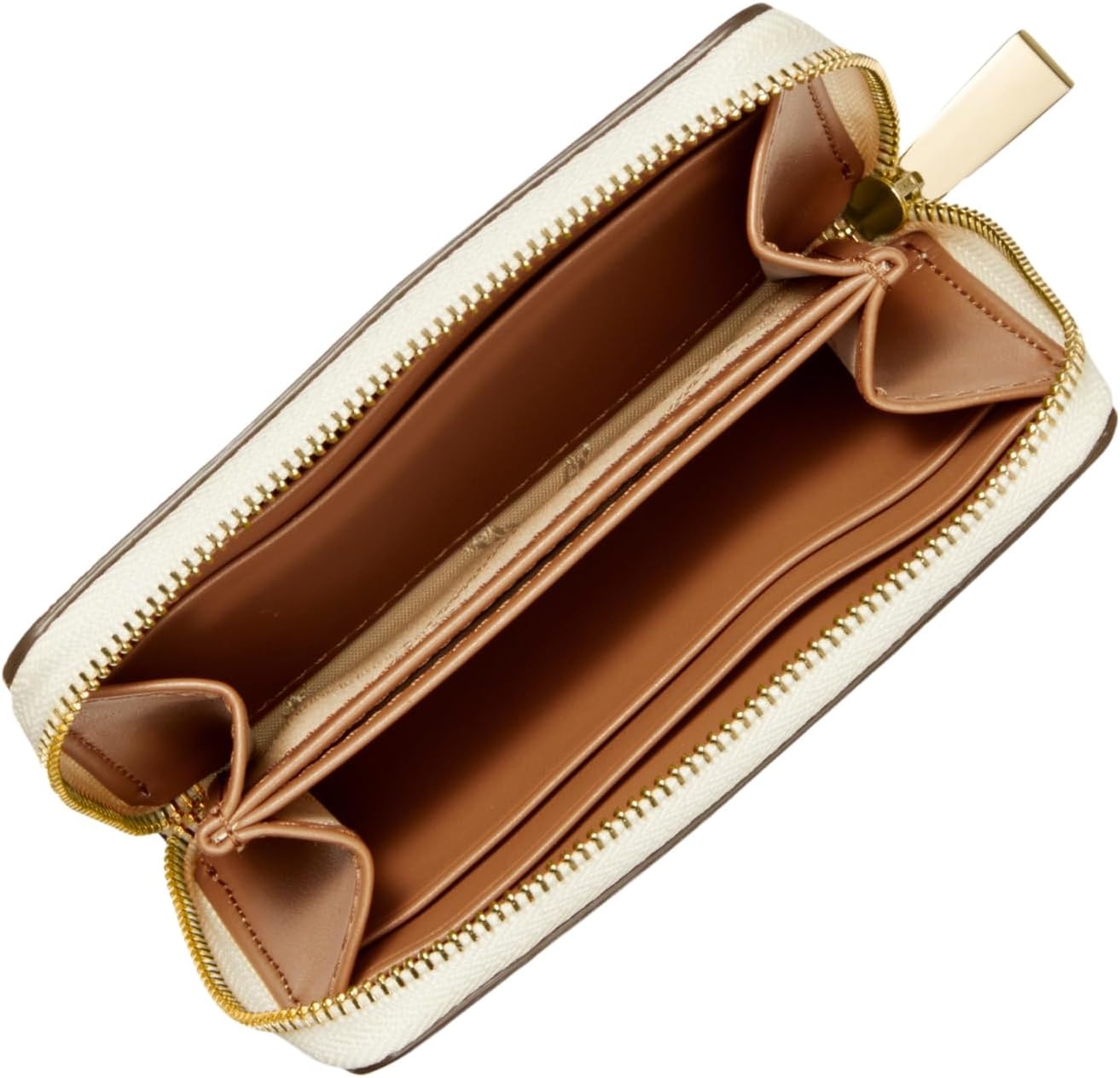 image:imageMichael Kors Jet Set Small Zip Around Card CaseGoldtone HardwareVanillaAcorn