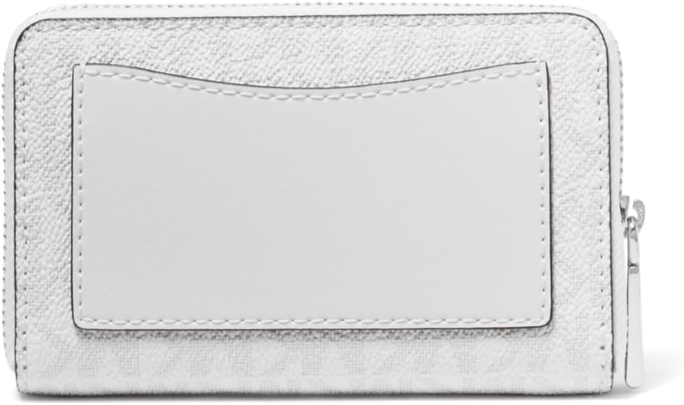 image:imageMichael Kors Jet Set Small Zip Around Card CaseSilvertone HardwareSignature Coated TwillOptic WhiteAllum