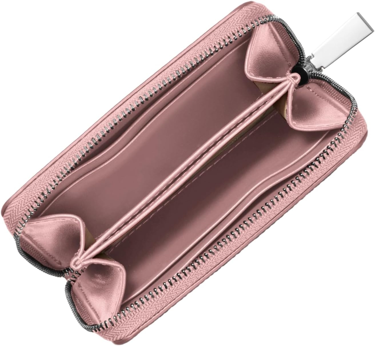 image:imageMichael Kors Jet Set Small Zip Around Card CaseSilvertone HardwareSmokey Rose