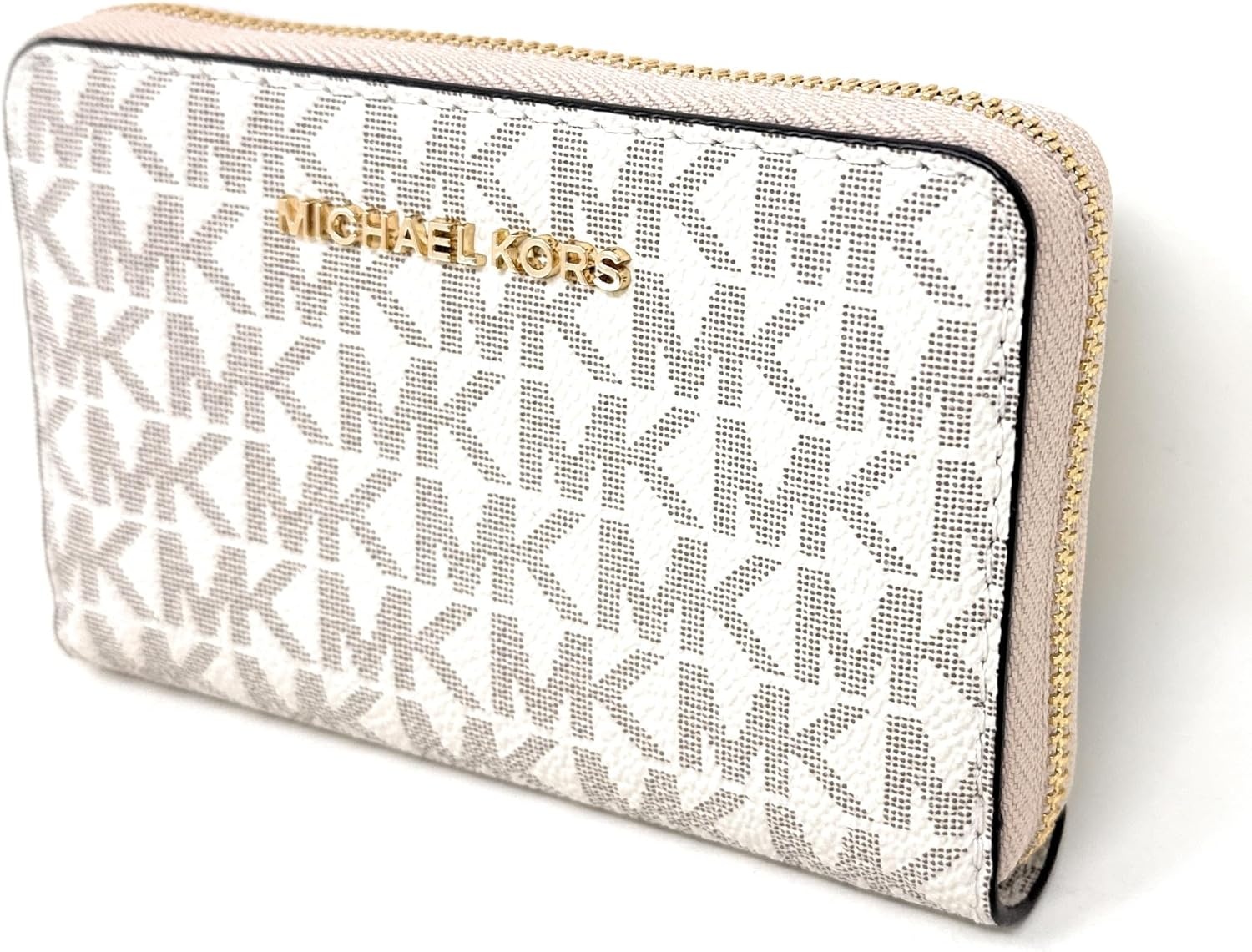 image:imageMichael Kors Jet Set Small Zip Around Card CaseVanillaSoft Pink