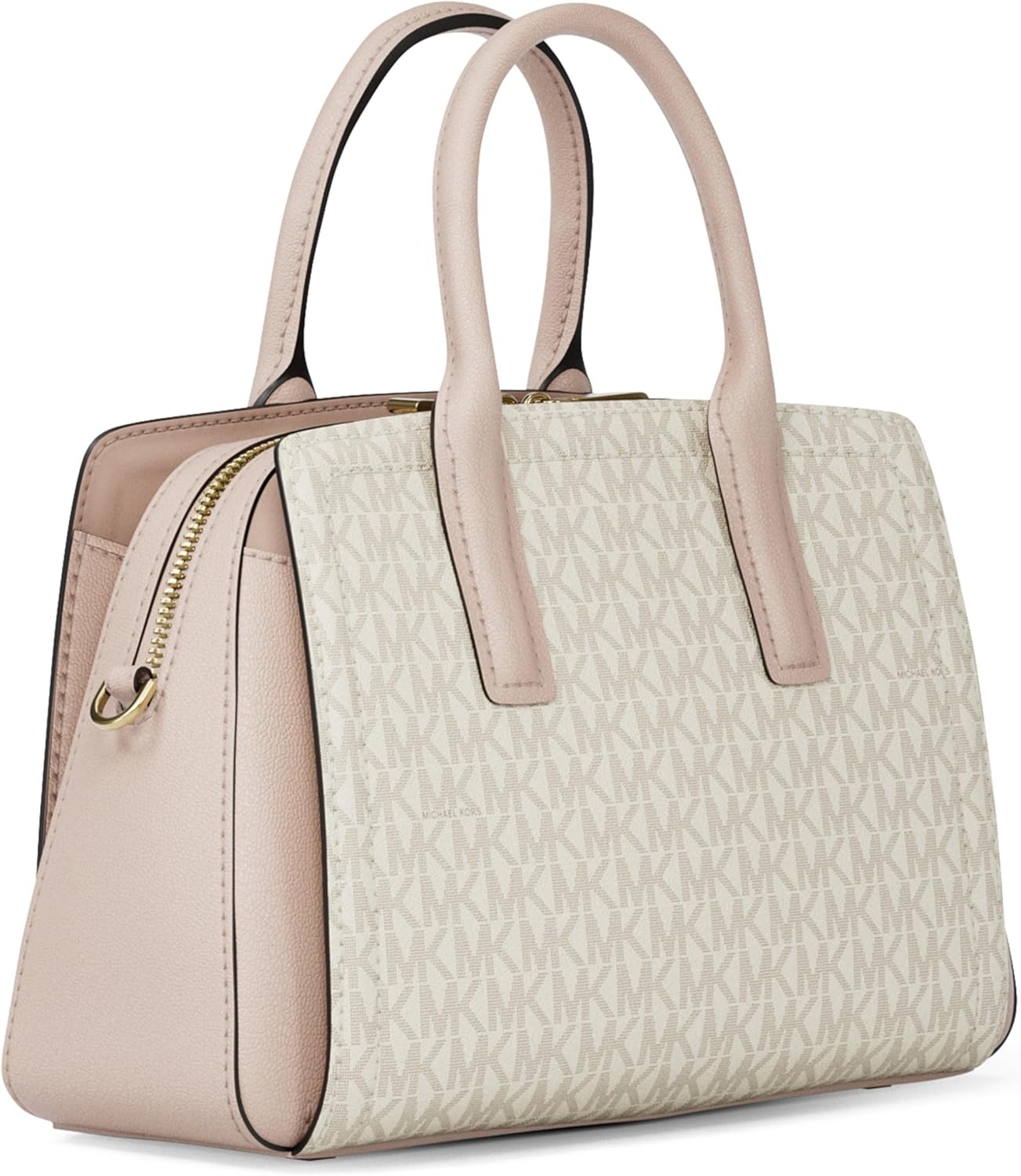 image:imageMichael Kors Womens Laila Small SatchelMk SignatureVanillaSoft Pink