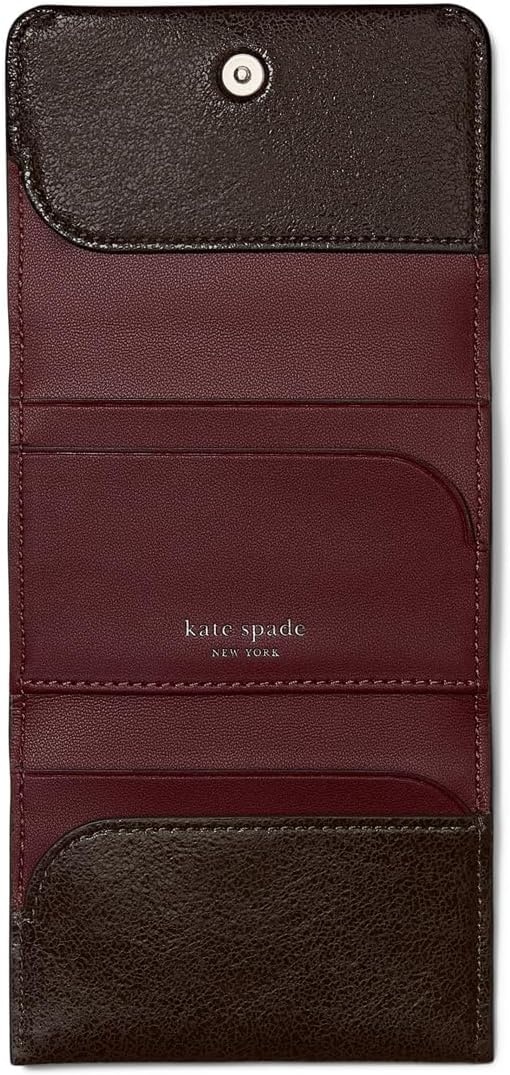 image:imagekate spade new york Halo Glazed Leather Card Case Trifold WalletGlazed Hot Fudge