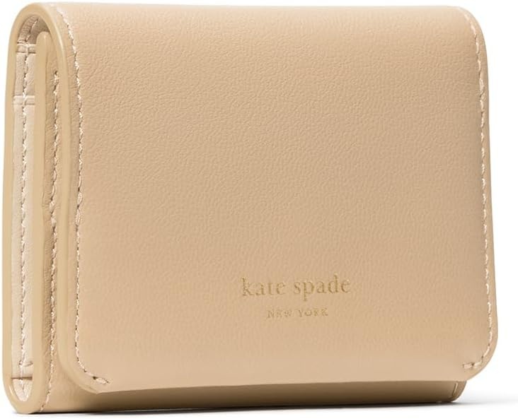 image:imagekate spade new york Halo Glazed Leather Card Case Trifold WalletTaupe