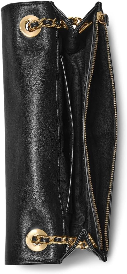 image:imagekate spade new york womens Deco Fine Grain Leather Soft ShoulderBlackGold