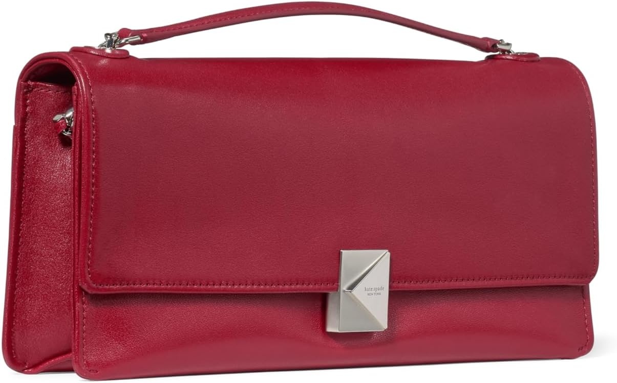 image:imagekate spade new york womens Deco Fine Grain Leather Soft ShoulderRed Jam