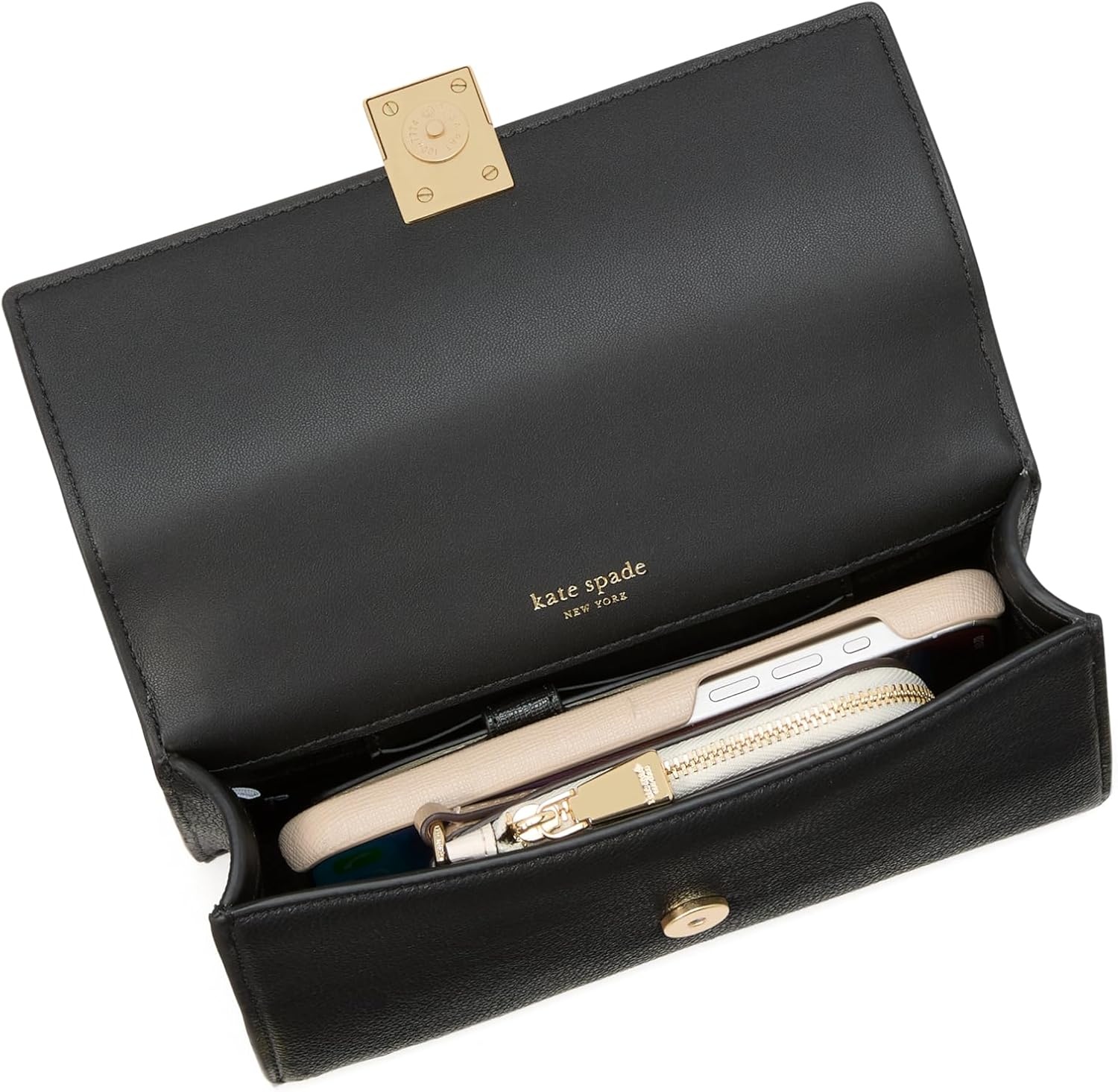 image:imagekate spade new york womens Deco Mini Leather Flap Chain CrossbodyBlack