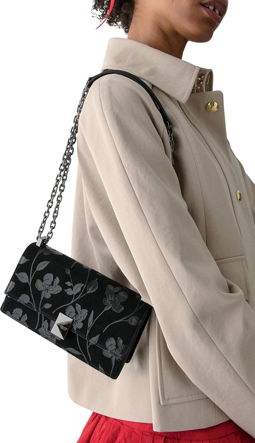 image:imagekate spade new york womens Deco Mini Leather Flap Chain CrossbodyBlack Suede