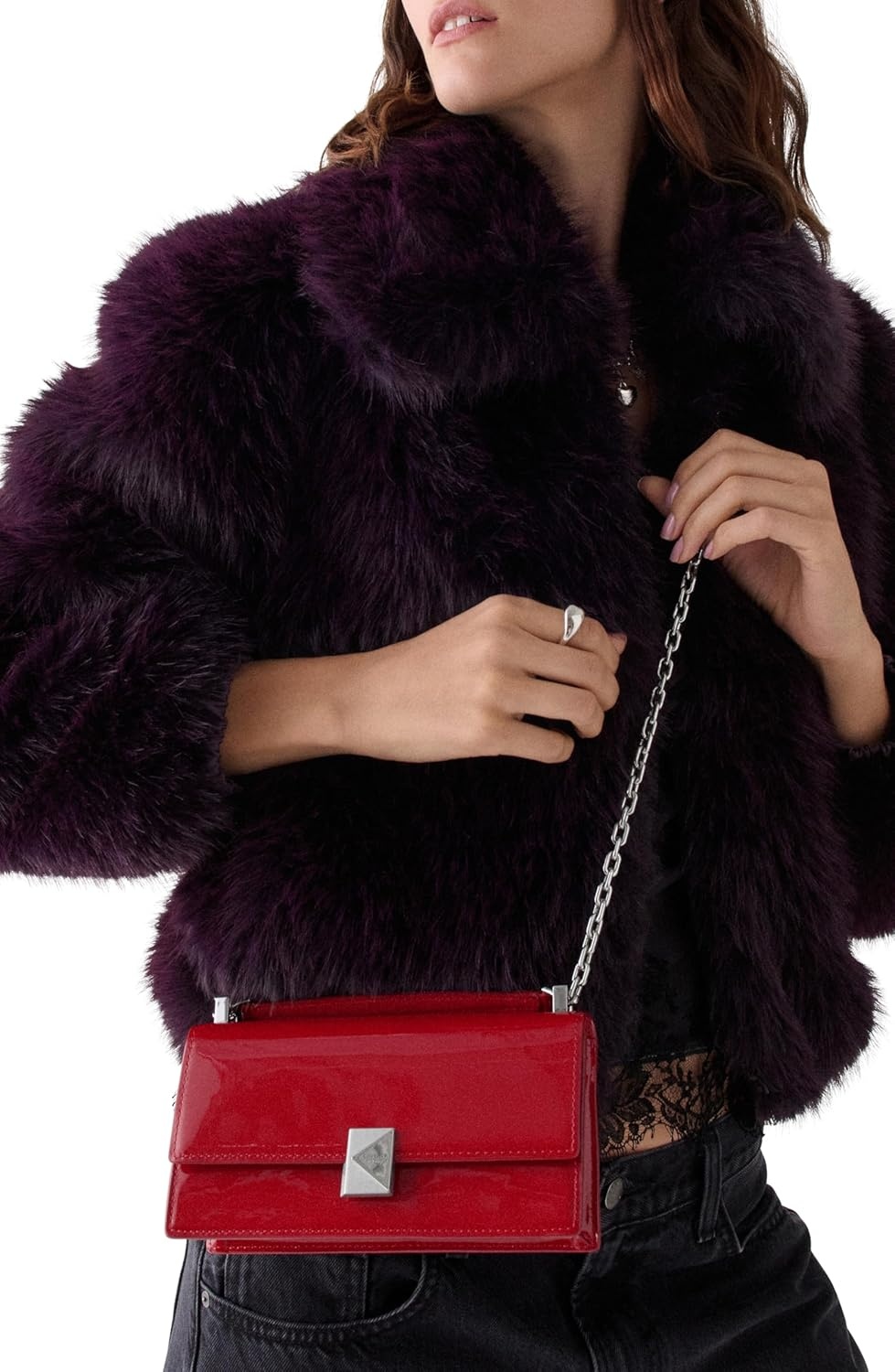image:imagekate spade new york womens Deco Mini Leather Flap Chain CrossbodyDark Scarlet
