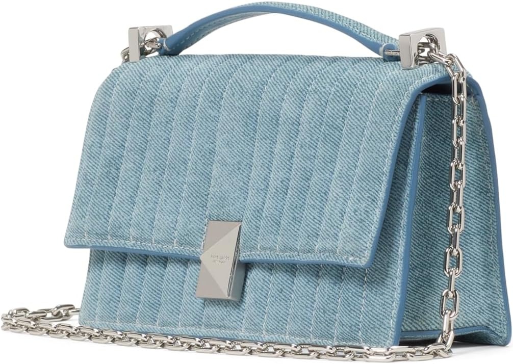 image:imagekate spade new york womens Deco Mini Leather Flap Chain CrossbodyDenim Blue Multi