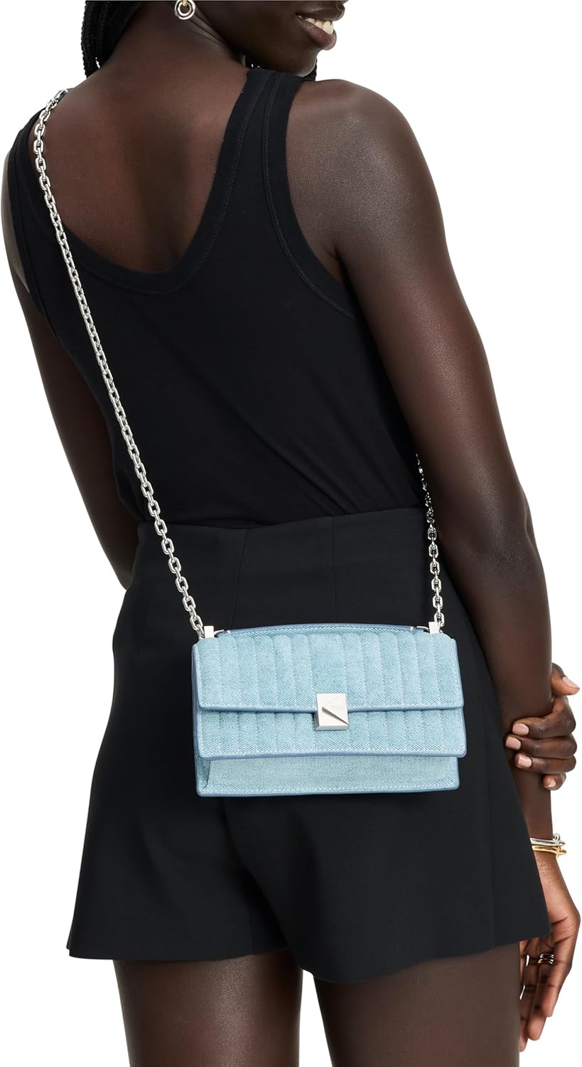 image:imagekate spade new york womens Deco Mini Leather Flap Chain CrossbodyDenim Blue Multi