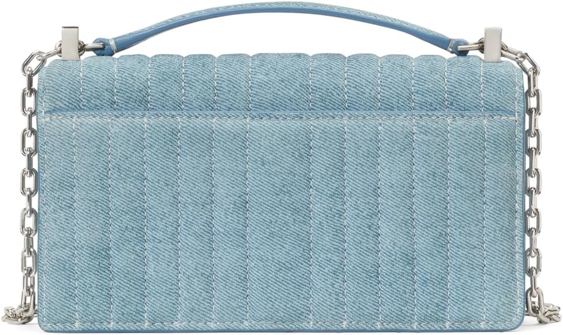 image:imagekate spade new york womens Deco Mini Leather Flap Chain CrossbodyDenim Blue Multi
