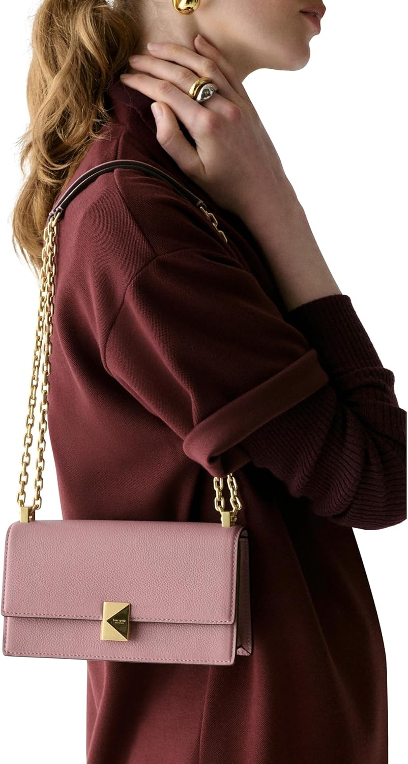 image:imagekate spade new york womens Deco Mini Leather Flap Chain CrossbodyDusk Rose