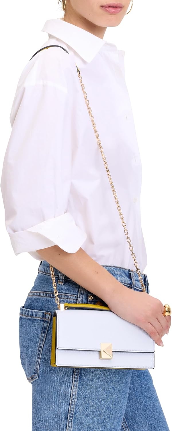 image:imagekate spade new york womens Deco Mini Leather Flap Chain CrossbodyPale Sapphirine Multi