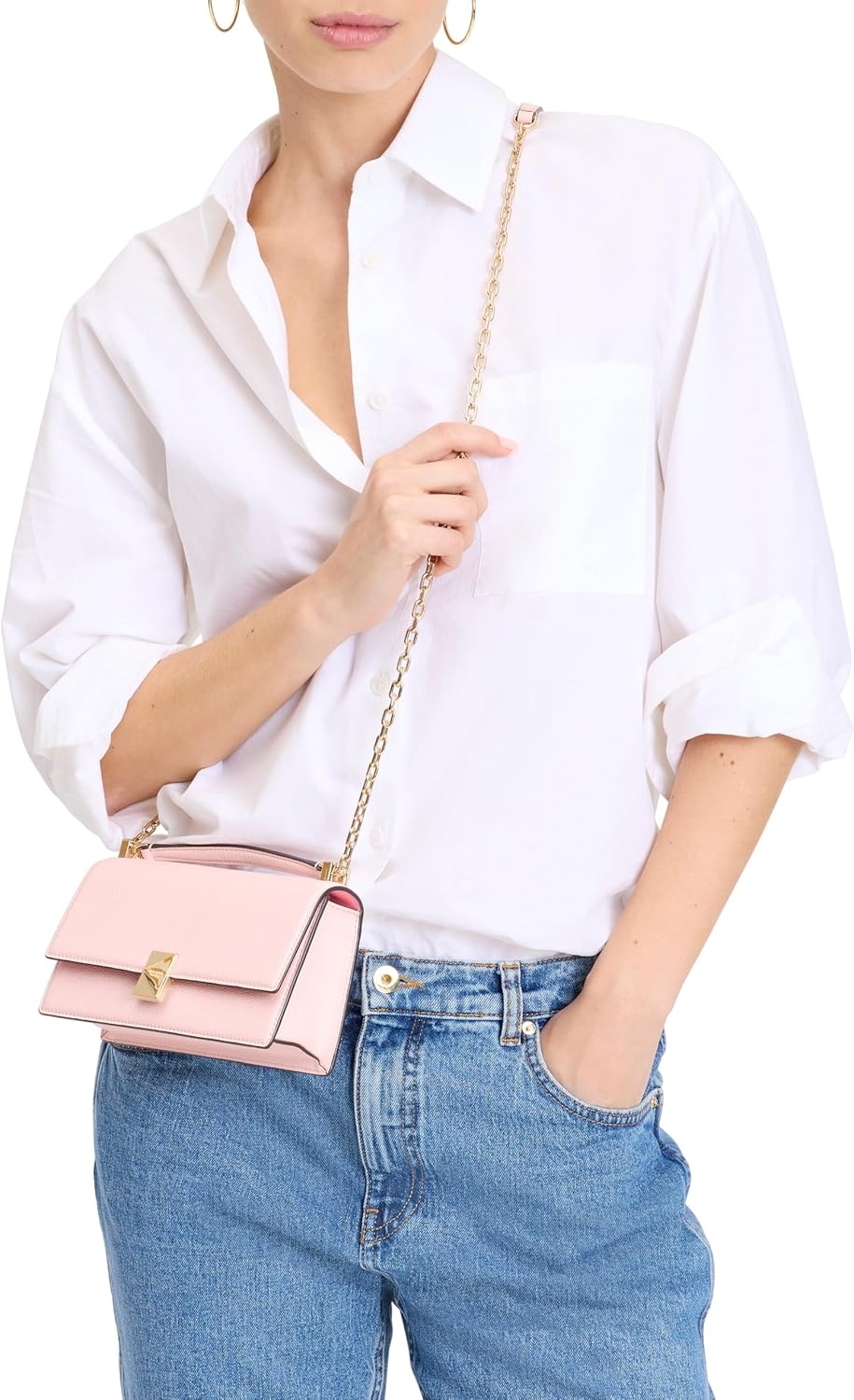image:imagekate spade new york womens Deco Mini Leather Flap Chain CrossbodyPastry Pink